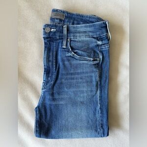 MOTHER High Waisted Looker Ankle Fray Jeans